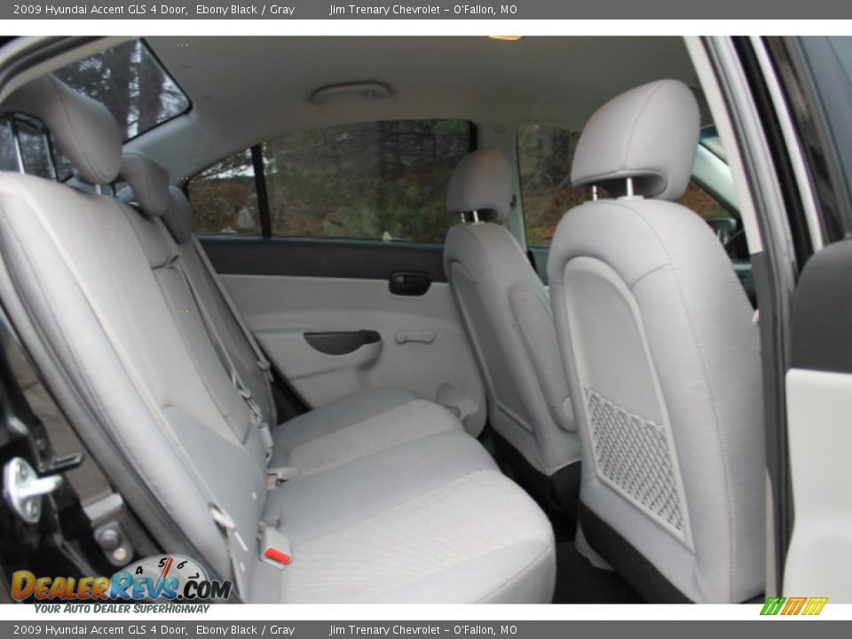 2009 Hyundai Accent GLS 4 Door Ebony Black / Gray Photo #9