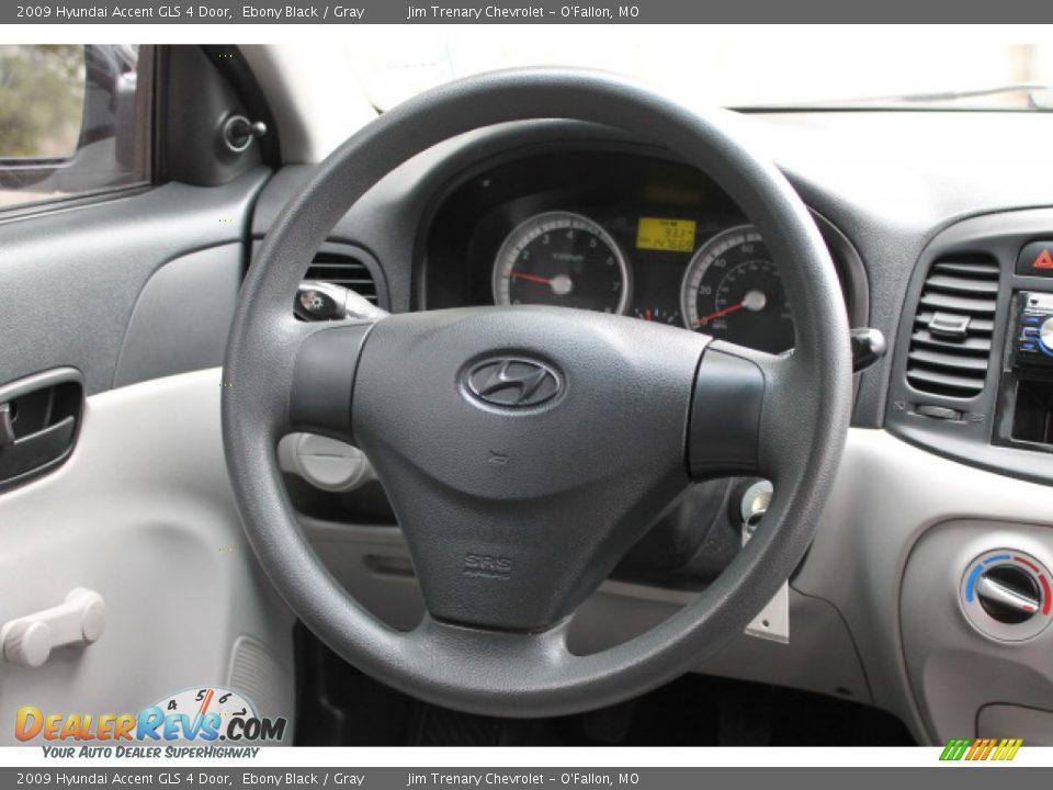 2009 Hyundai Accent GLS 4 Door Ebony Black / Gray Photo #11