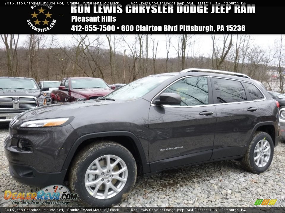 2016 Jeep Cherokee Latitude 4x4 Granite Crystal Metallic / Black Photo #1