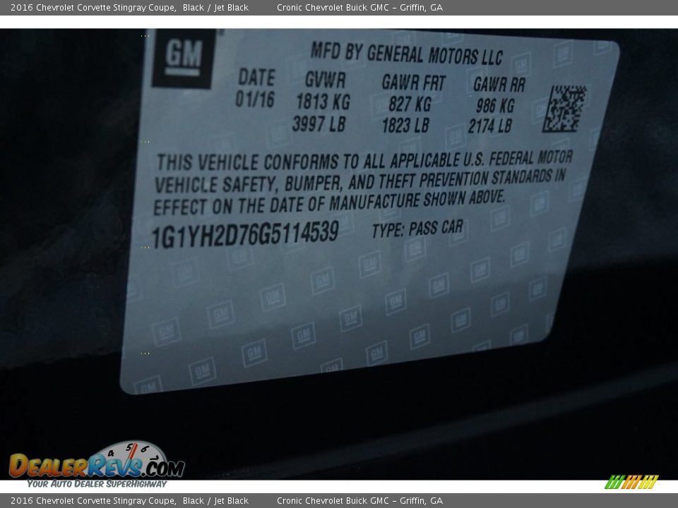 2016 Chevrolet Corvette Stingray Coupe Black / Jet Black Photo #13