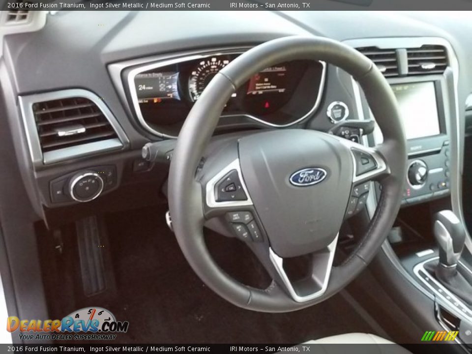 2016 Ford Fusion Titanium Ingot Silver Metallic / Medium Soft Ceramic Photo #26