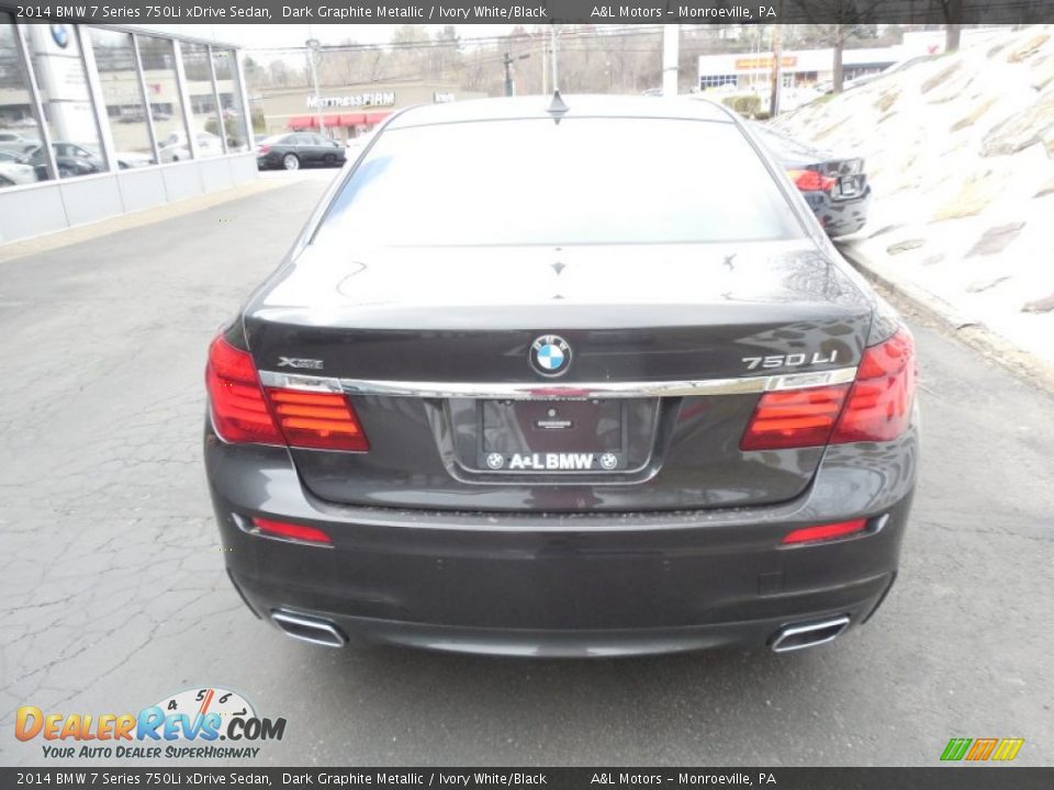 2014 BMW 7 Series 750Li xDrive Sedan Dark Graphite Metallic / Ivory White/Black Photo #5