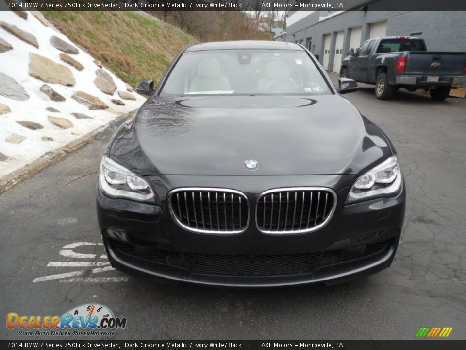 2014 BMW 7 Series 750Li xDrive Sedan Dark Graphite Metallic / Ivory White/Black Photo #8