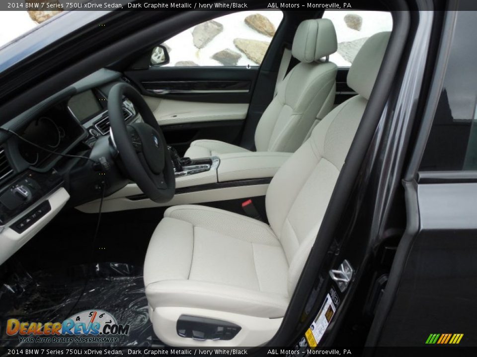 2014 BMW 7 Series 750Li xDrive Sedan Dark Graphite Metallic / Ivory White/Black Photo #12