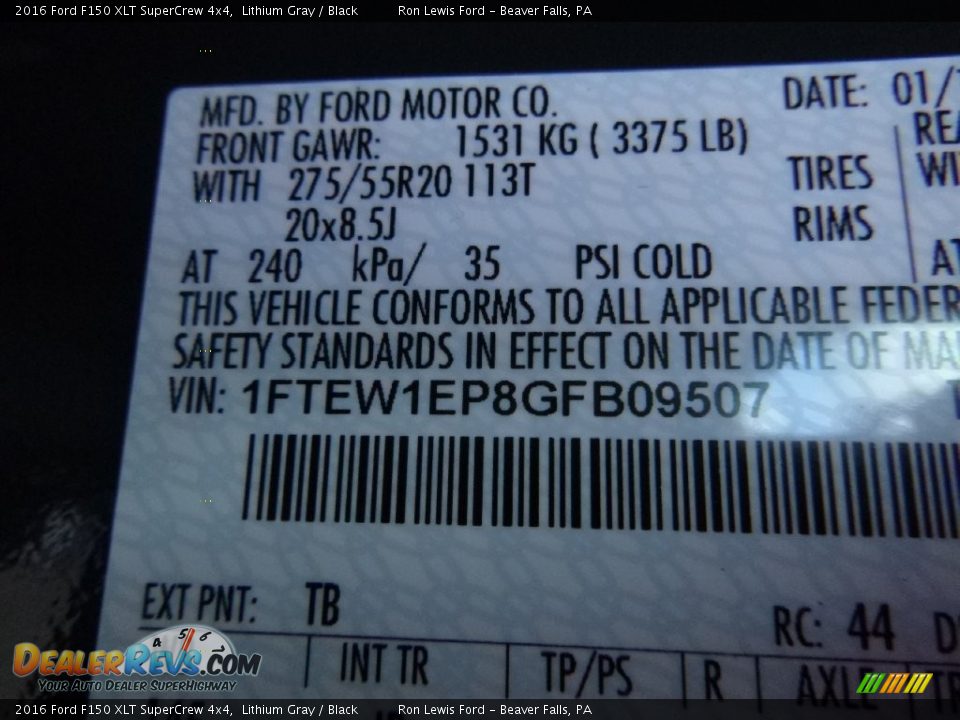 2016 Ford F150 XLT SuperCrew 4x4 Lithium Gray / Black Photo #15