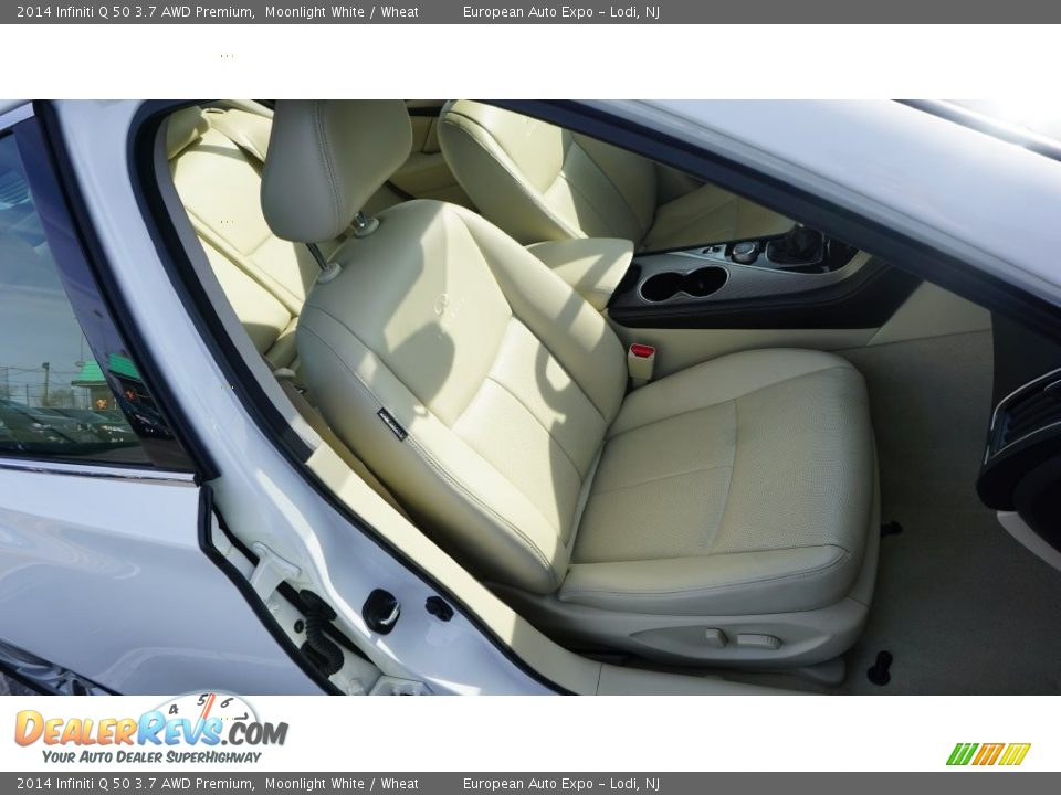 2014 Infiniti Q 50 3.7 AWD Premium Moonlight White / Wheat Photo #12
