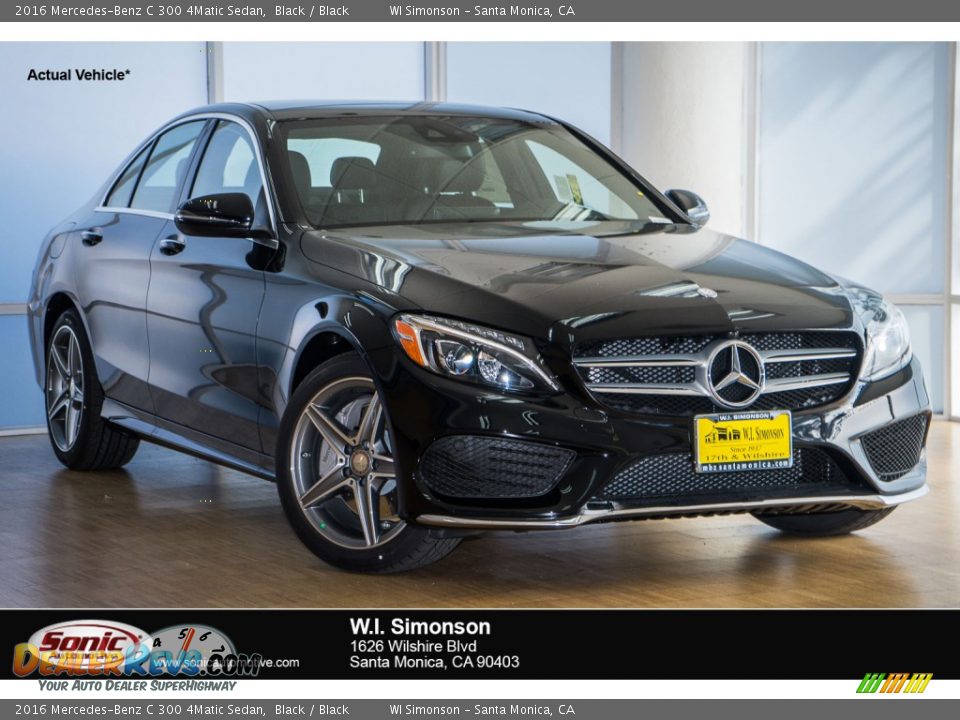 2016 Mercedes-Benz C 300 4Matic Sedan Black / Black Photo #1