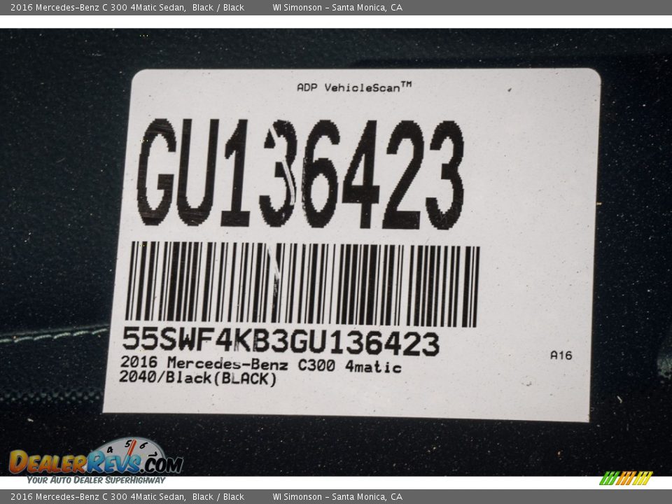 2016 Mercedes-Benz C 300 4Matic Sedan Black / Black Photo #7