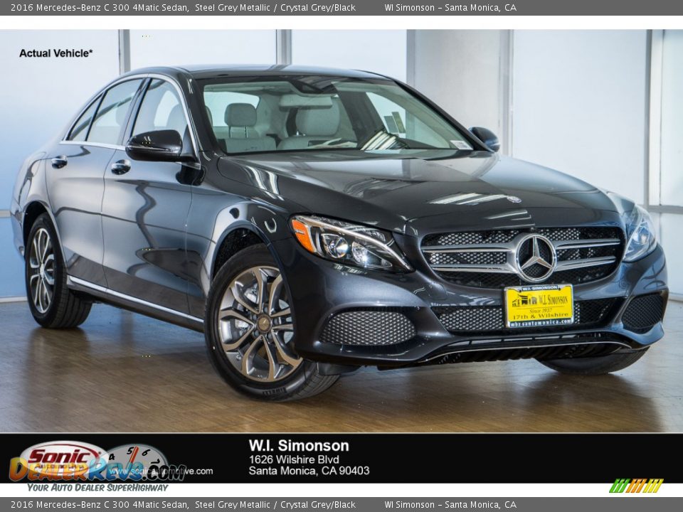 2016 Mercedes-Benz C 300 4Matic Sedan Steel Grey Metallic / Crystal Grey/Black Photo #1