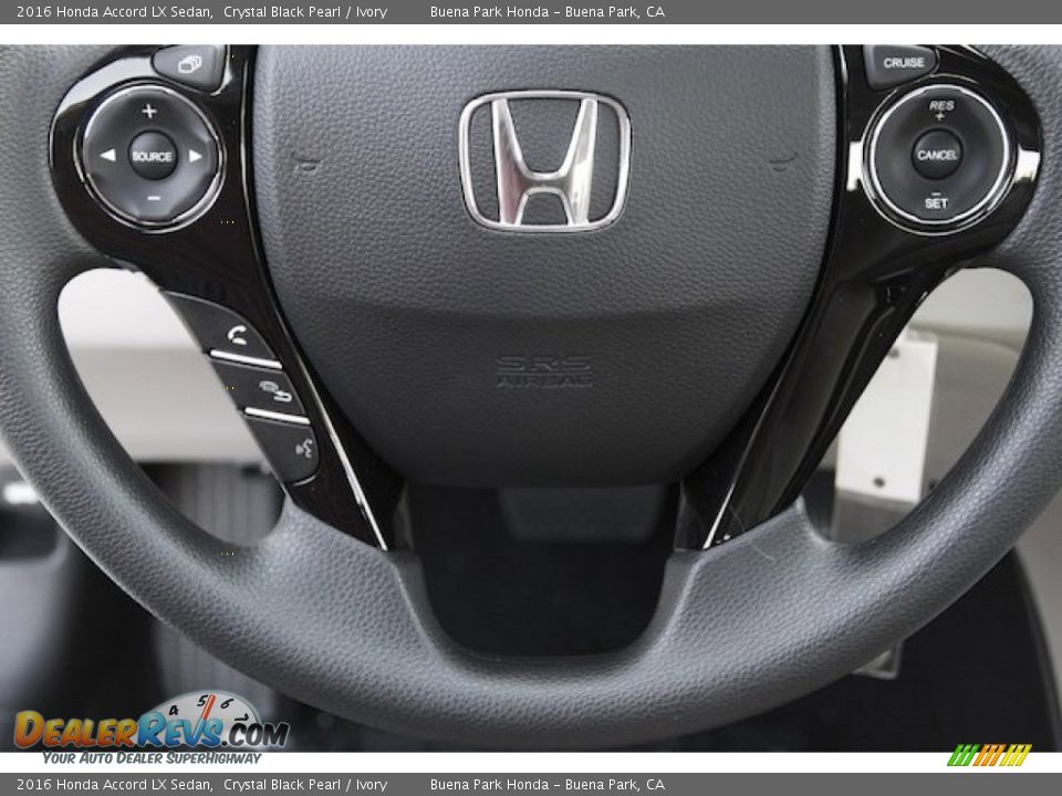 2016 Honda Accord LX Sedan Crystal Black Pearl / Ivory Photo #9