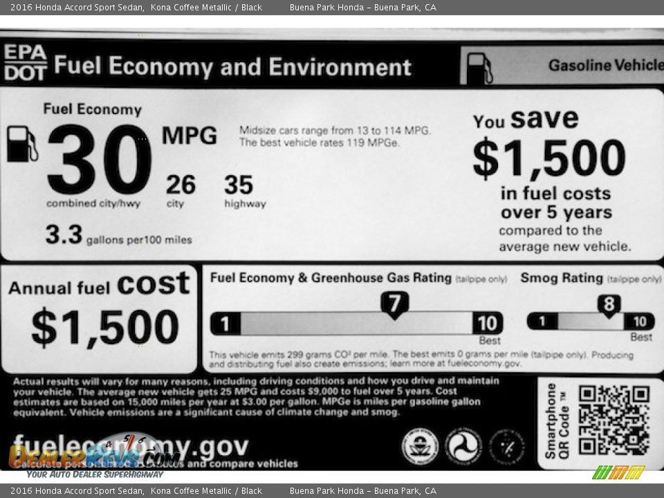 2016 Honda Accord Sport Sedan Kona Coffee Metallic / Black Photo #17