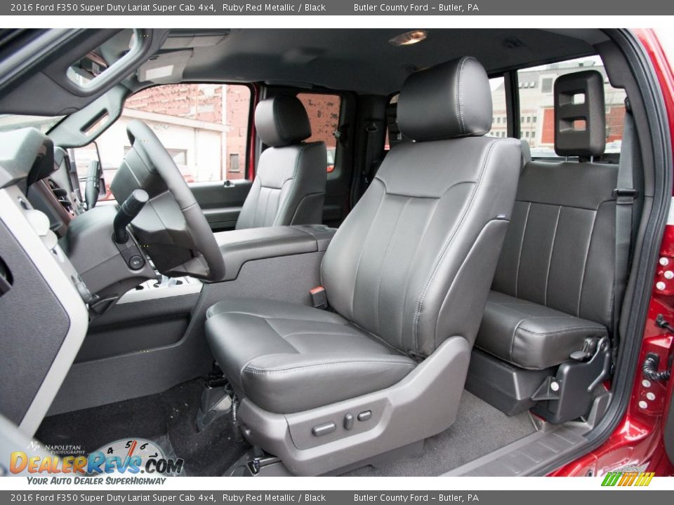 Black Interior - 2016 Ford F350 Super Duty Lariat Super Cab 4x4 Photo #14