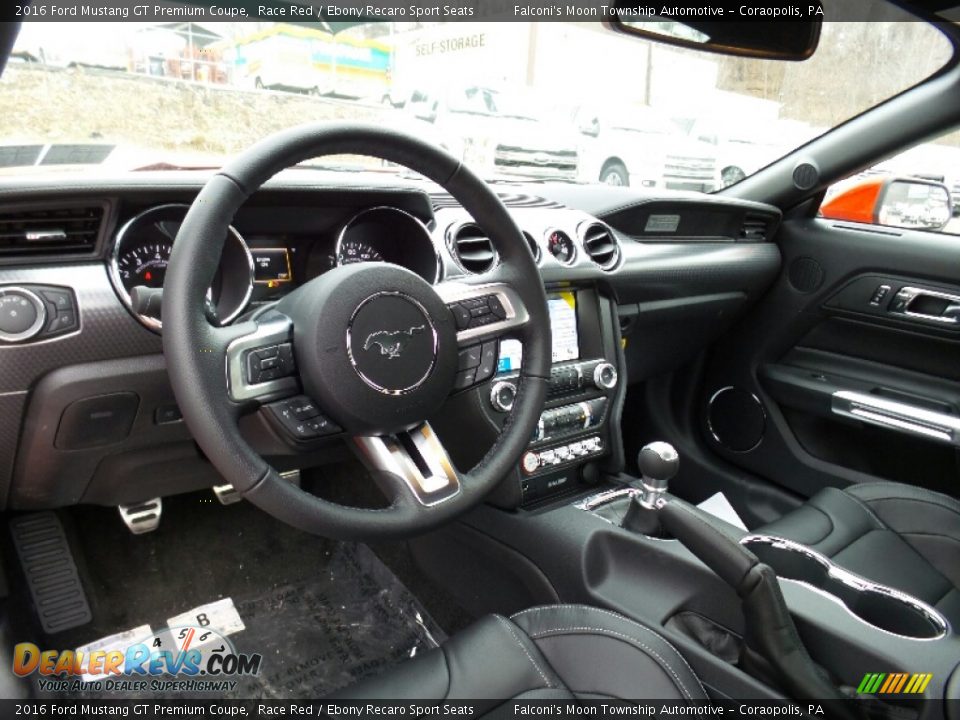 Ebony Recaro Sport Seats Interior - 2016 Ford Mustang GT Premium Coupe Photo #12