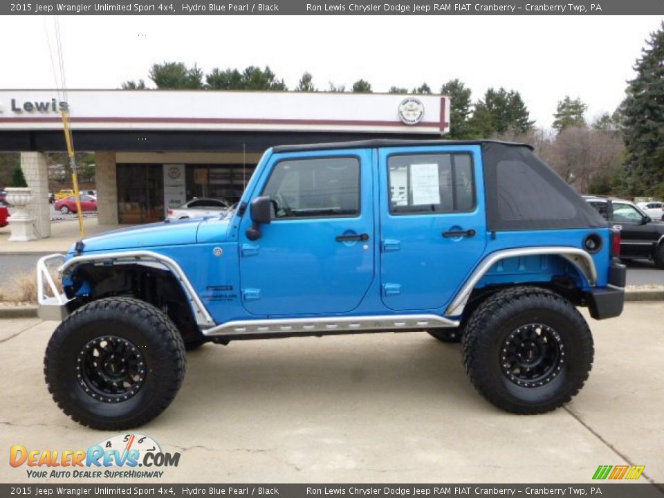 2015 Jeep Wrangler Unlimited Sport 4x4 Hydro Blue Pearl / Black Photo #10