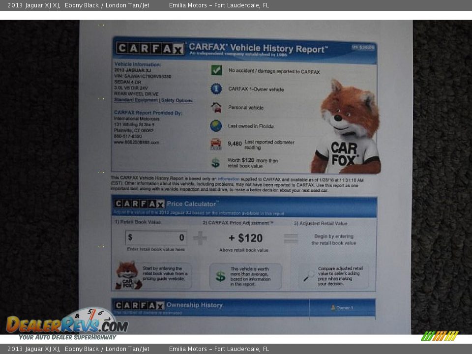 2013 Jaguar XJ XJ Ebony Black / London Tan/Jet Photo #67