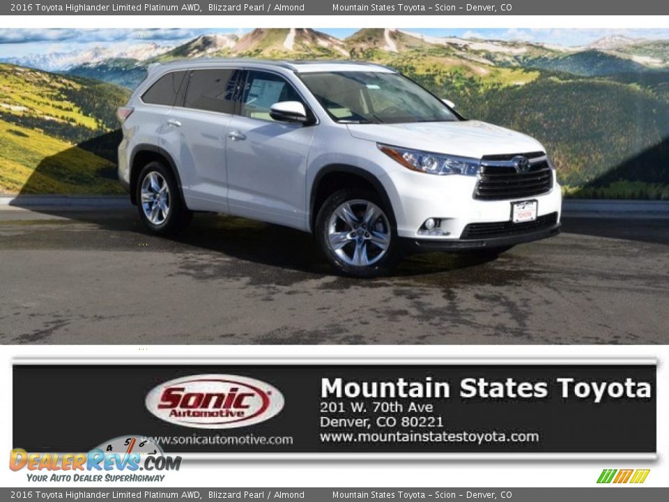 2016 Toyota Highlander Limited Platinum AWD Blizzard Pearl / Almond Photo #1