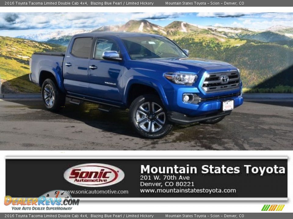 2016 Toyota Tacoma Limited Double Cab 4x4 Blazing Blue Pearl / Limited Hickory Photo #1