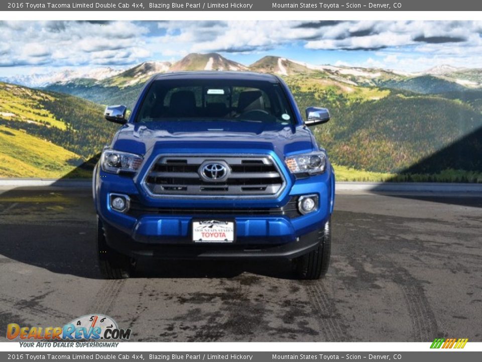 2016 Toyota Tacoma Limited Double Cab 4x4 Blazing Blue Pearl / Limited Hickory Photo #2
