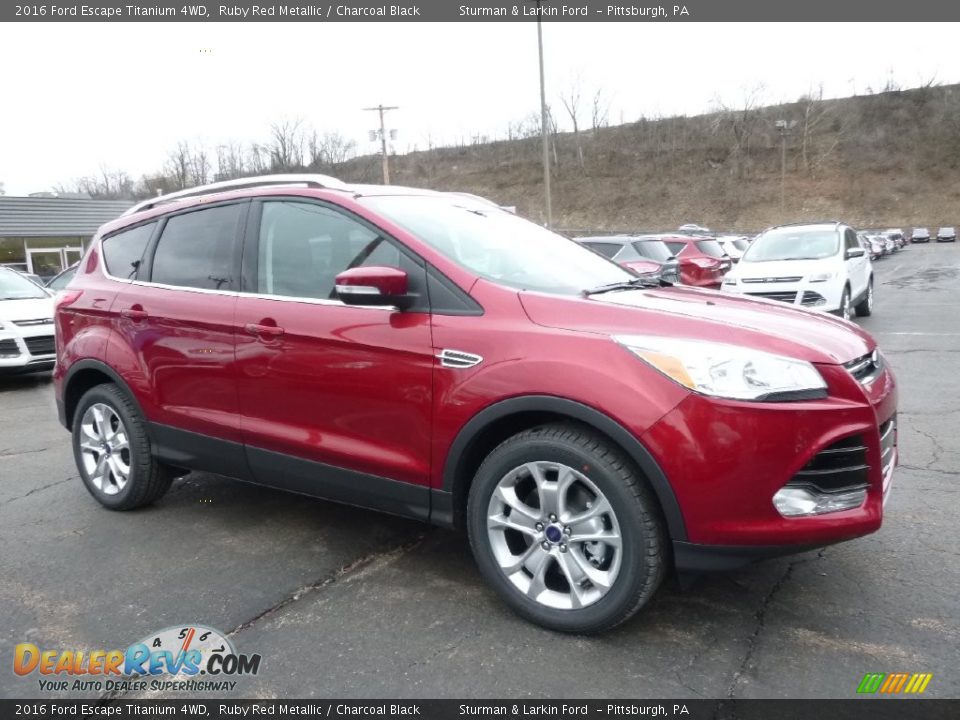 2016 Ford Escape Titanium 4WD Ruby Red Metallic / Charcoal Black Photo #1