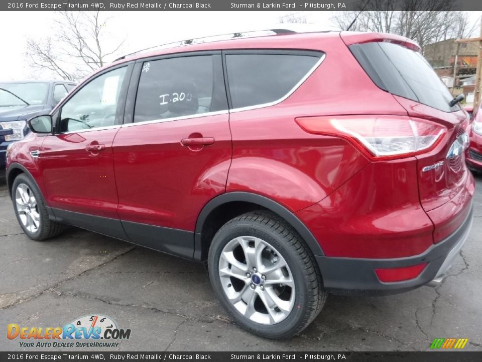 2016 Ford Escape Titanium 4WD Ruby Red Metallic / Charcoal Black Photo #3