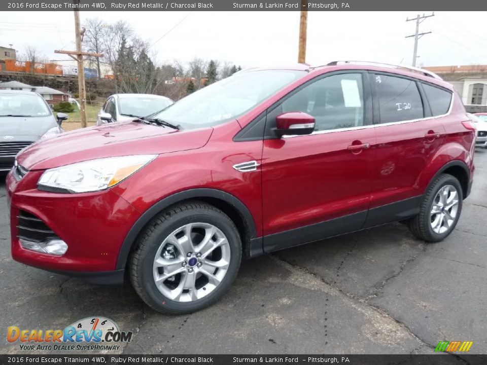 2016 Ford Escape Titanium 4WD Ruby Red Metallic / Charcoal Black Photo #4
