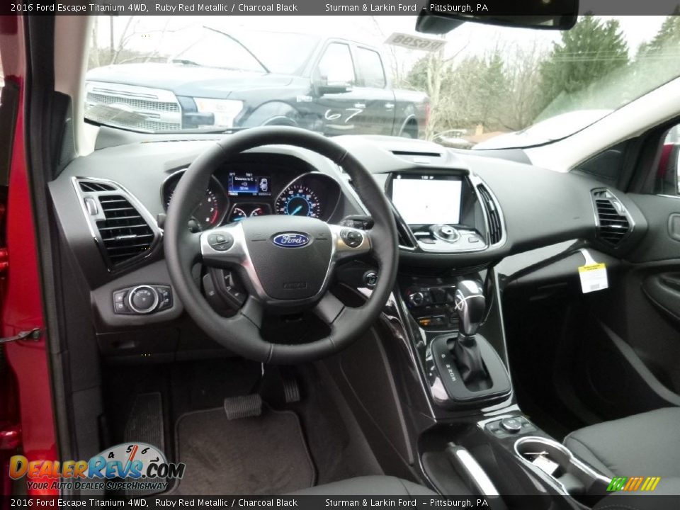 2016 Ford Escape Titanium 4WD Ruby Red Metallic / Charcoal Black Photo #8