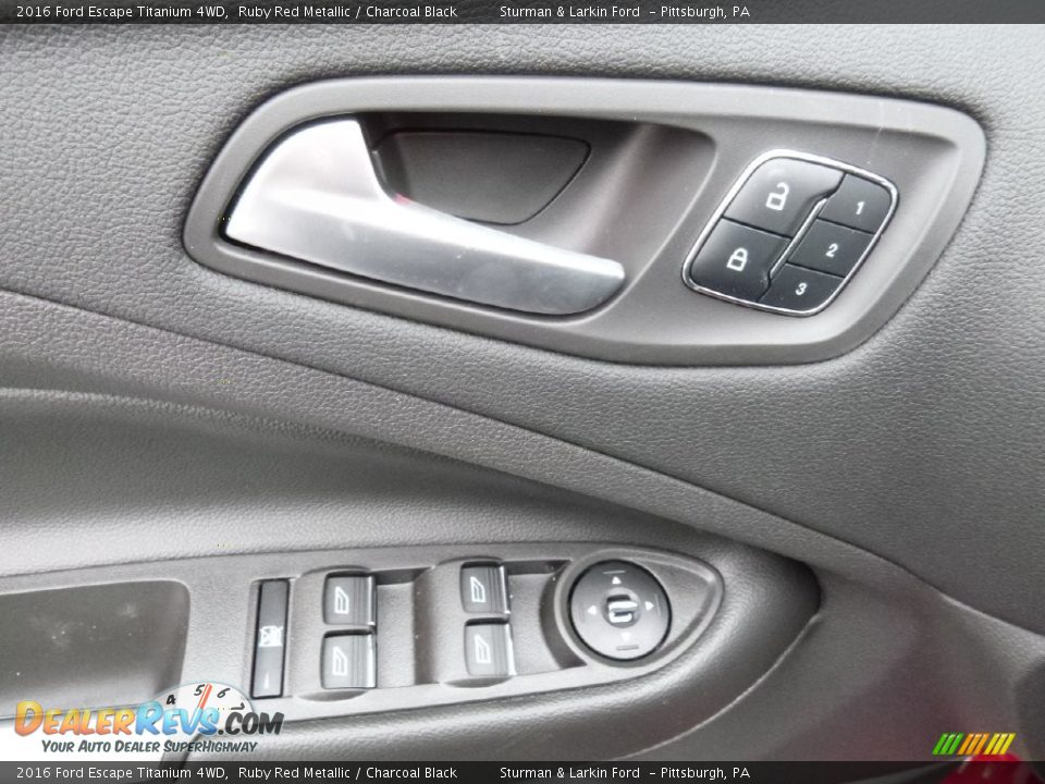 2016 Ford Escape Titanium 4WD Ruby Red Metallic / Charcoal Black Photo #9