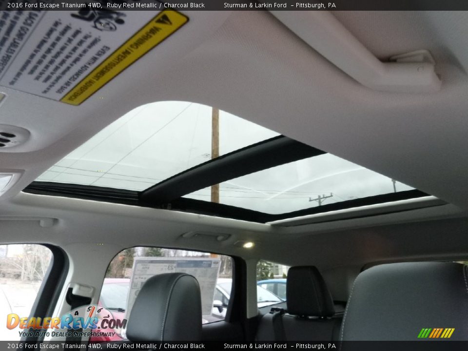 2016 Ford Escape Titanium 4WD Ruby Red Metallic / Charcoal Black Photo #12