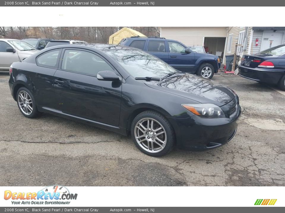 2008 Scion tC Black Sand Pearl / Dark Charcoal Gray Photo #8