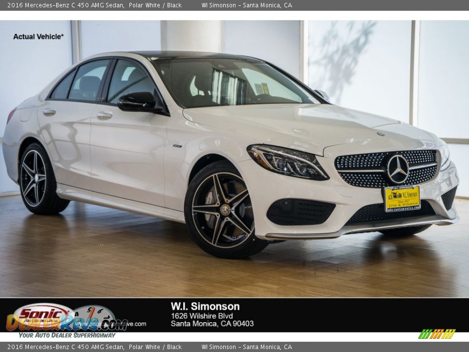 2016 Mercedes-Benz C 450 AMG Sedan Polar White / Black Photo #1
