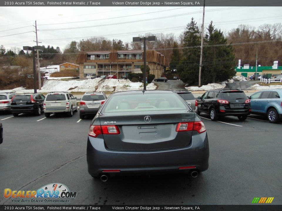 2010 Acura TSX Sedan Polished Metal Metallic / Taupe Photo #4