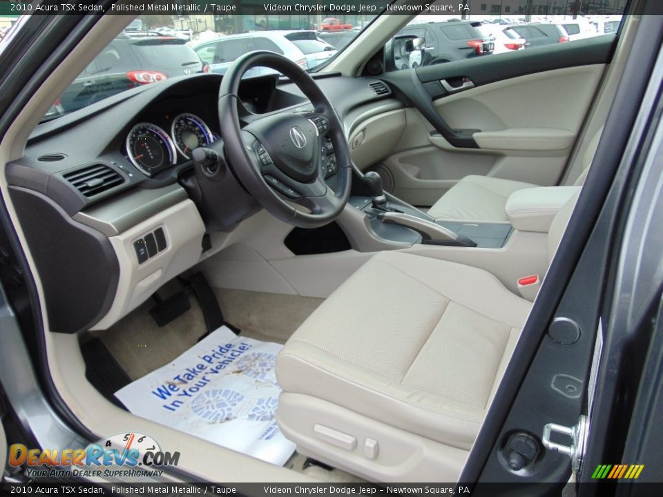 2010 Acura TSX Sedan Polished Metal Metallic / Taupe Photo #16