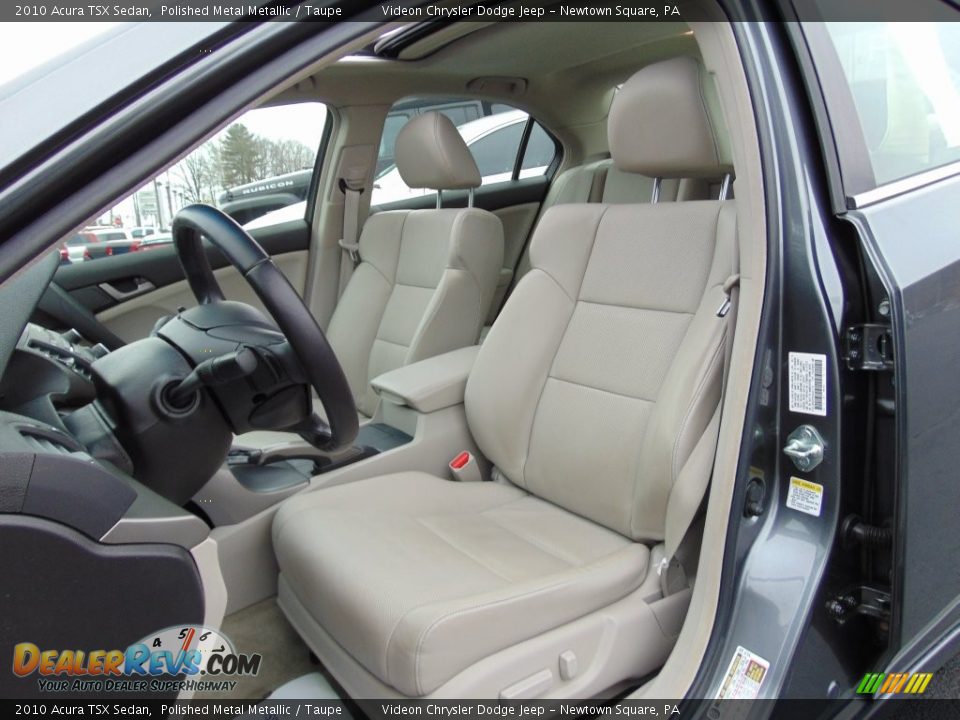 2010 Acura TSX Sedan Polished Metal Metallic / Taupe Photo #17