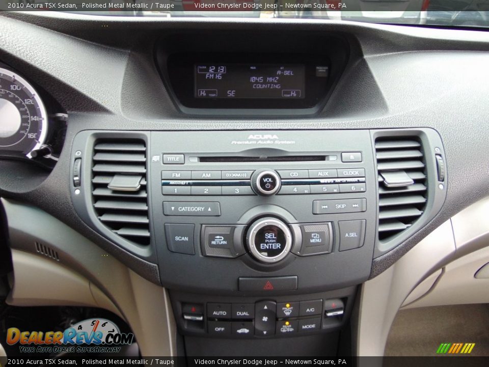 2010 Acura TSX Sedan Polished Metal Metallic / Taupe Photo #28