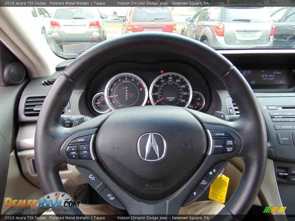 2010 Acura TSX Sedan Polished Metal Metallic / Taupe Photo #30