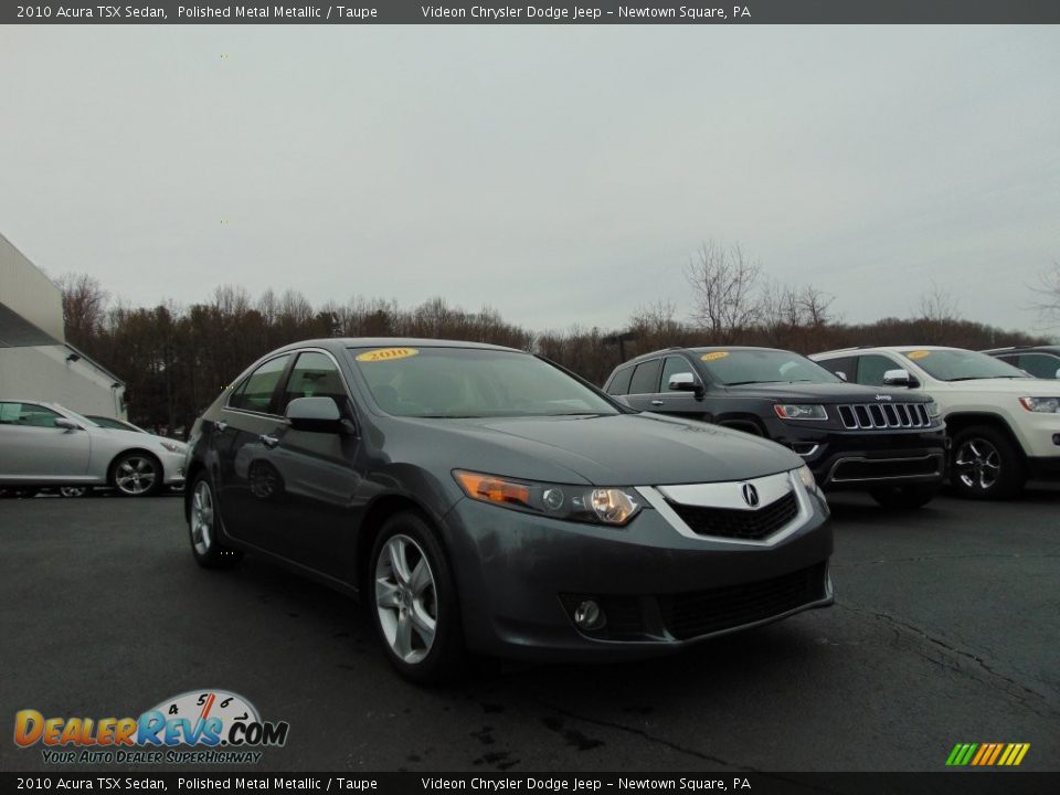 2010 Acura TSX Sedan Polished Metal Metallic / Taupe Photo #32