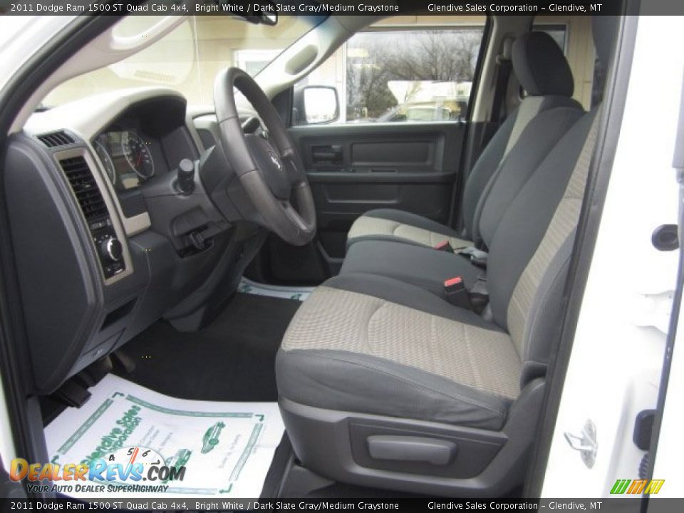 2011 Dodge Ram 1500 ST Quad Cab 4x4 Bright White / Dark Slate Gray/Medium Graystone Photo #11