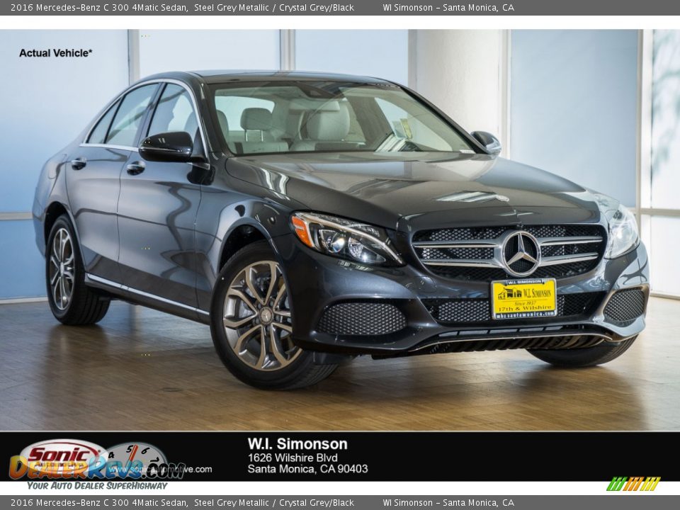 2016 Mercedes-Benz C 300 4Matic Sedan Steel Grey Metallic / Crystal Grey/Black Photo #1