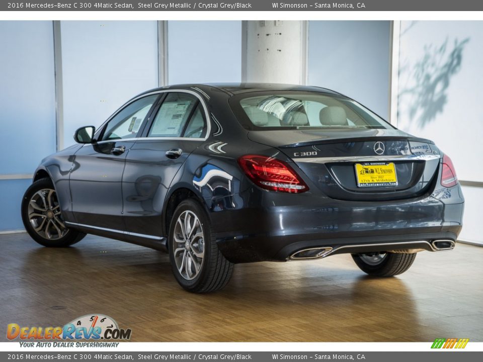 2016 Mercedes-Benz C 300 4Matic Sedan Steel Grey Metallic / Crystal Grey/Black Photo #3