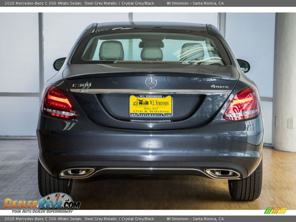 2016 Mercedes-Benz C 300 4Matic Sedan Steel Grey Metallic / Crystal Grey/Black Photo #4