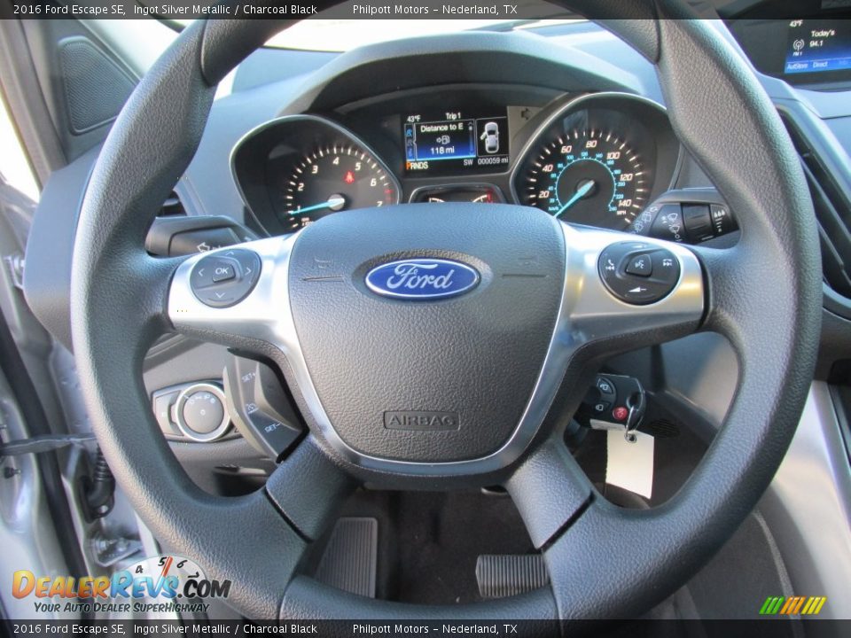 2016 Ford Escape SE Ingot Silver Metallic / Charcoal Black Photo #28