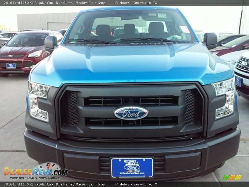 2016 Ford F150 XL Regular Cab Blue Flame / Medium Earth Gray Photo #7