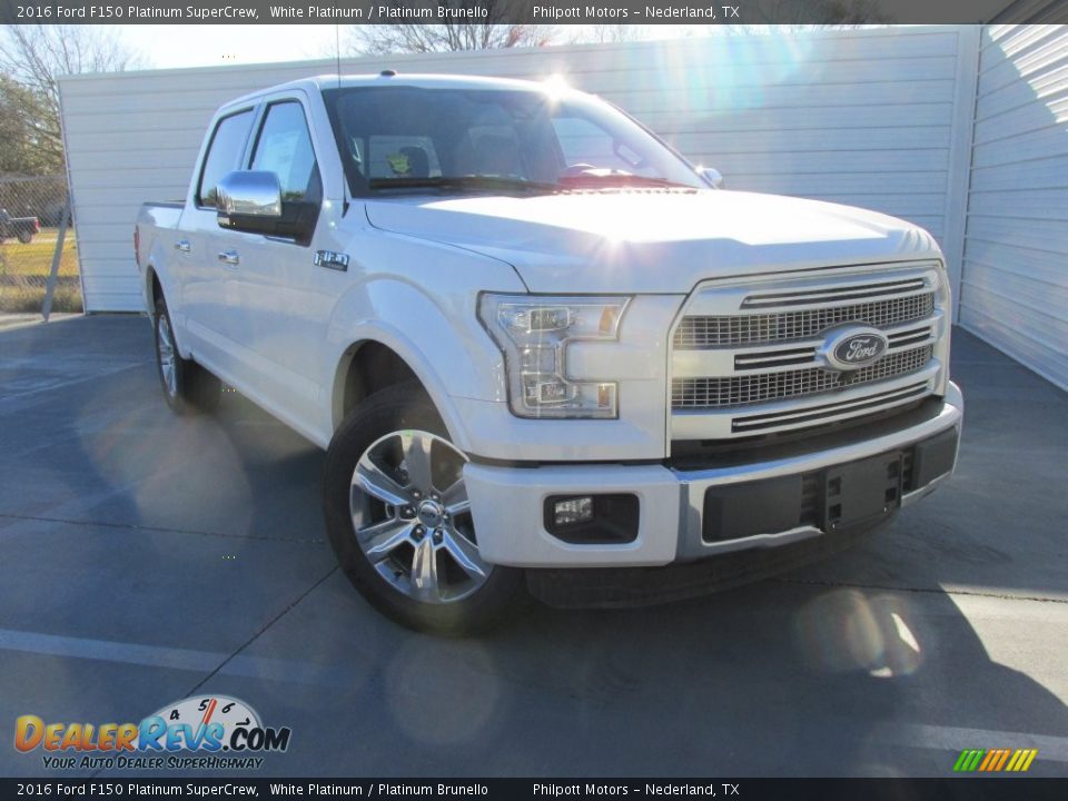 2016 Ford F150 Platinum SuperCrew White Platinum / Platinum Brunello Photo #1