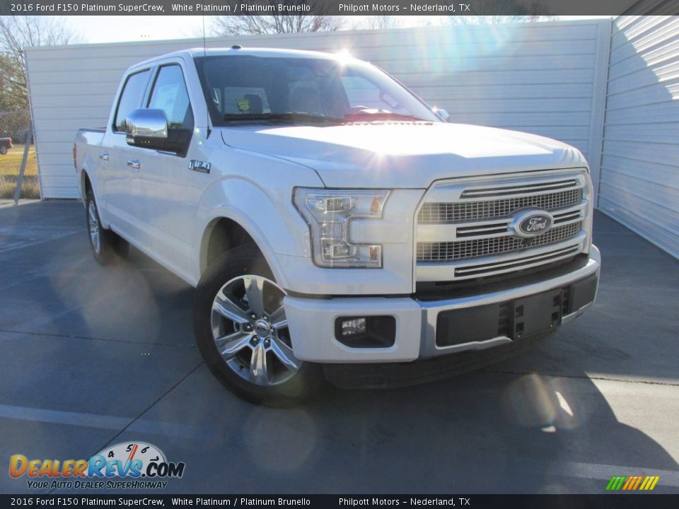 2016 Ford F150 Platinum SuperCrew White Platinum / Platinum Brunello Photo #2