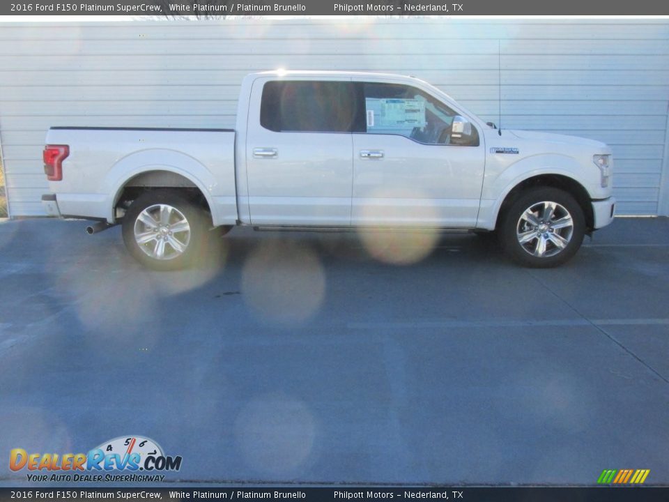 2016 Ford F150 Platinum SuperCrew White Platinum / Platinum Brunello Photo #3