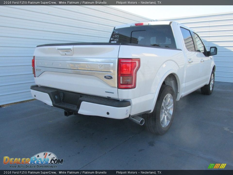2016 Ford F150 Platinum SuperCrew White Platinum / Platinum Brunello Photo #4