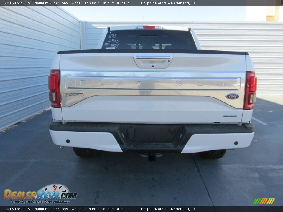 2016 Ford F150 Platinum SuperCrew White Platinum / Platinum Brunello Photo #5