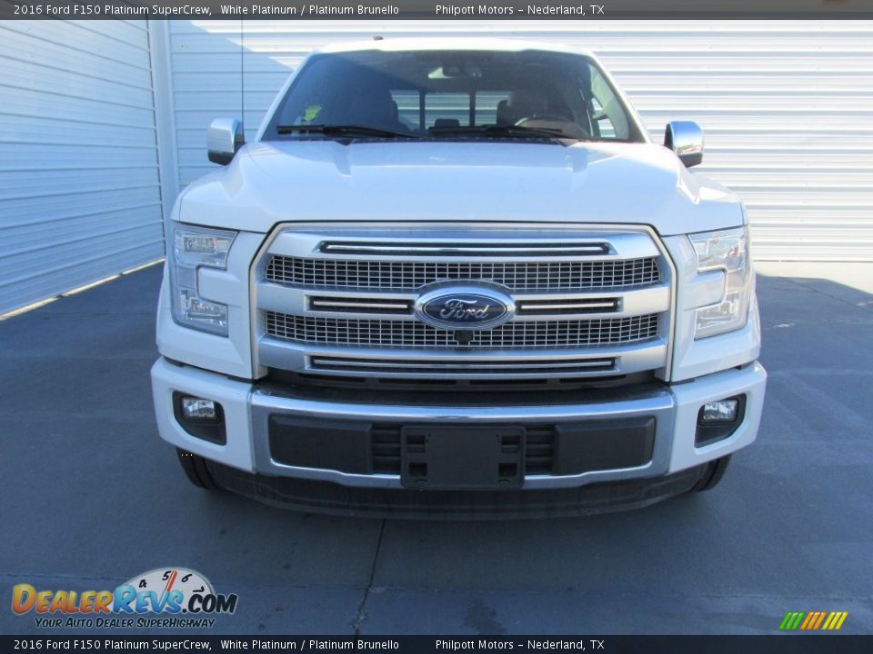 2016 Ford F150 Platinum SuperCrew White Platinum / Platinum Brunello Photo #8