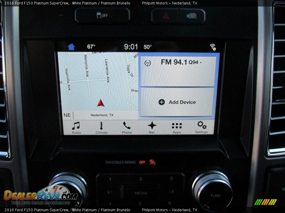 2016 Ford F150 Platinum SuperCrew White Platinum / Platinum Brunello Photo #25