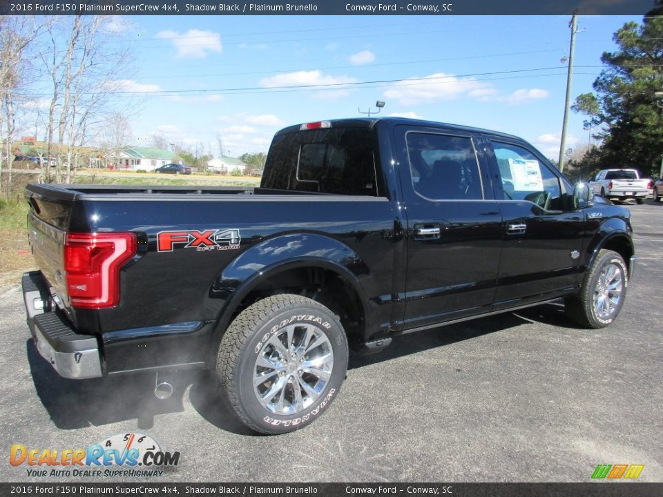 2016 Ford F150 Platinum SuperCrew 4x4 Shadow Black / Platinum Brunello Photo #3